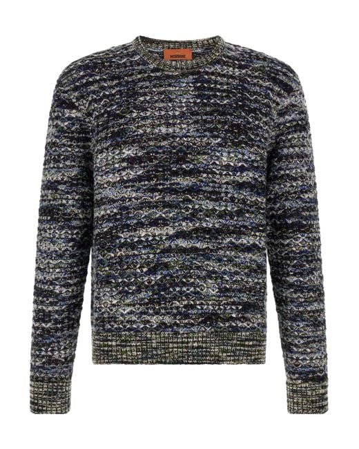 Missoni Gray Crew Neck Long-Sleeved Knitwear for men