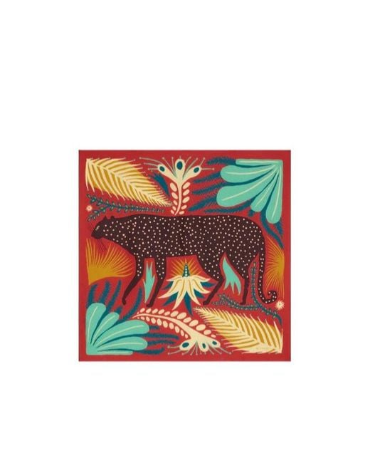 Etro Red Abstract Printed Scarf