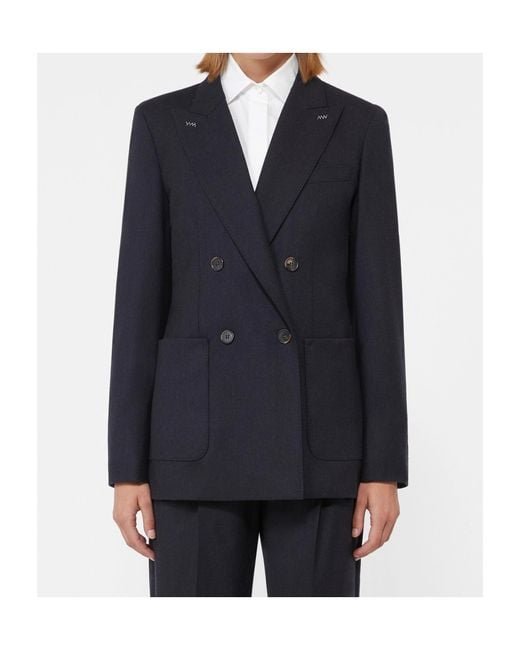 Max Mara Blue Long-Sleeved Suit Jacket