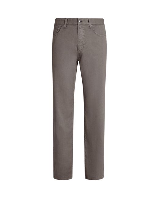 Zegna Gray Straight-Leg Jeans for men