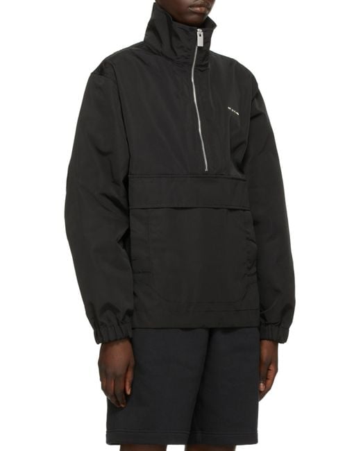 1017 ALYX 9SM Blue Logo Plaque High-Neck Windbreaker for men