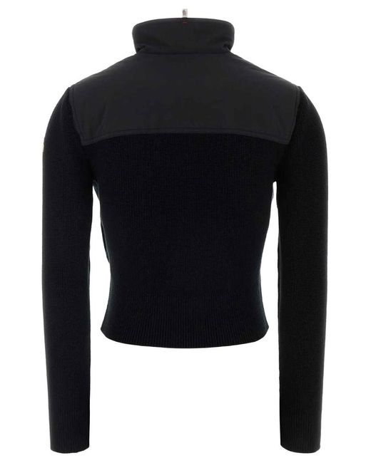 Moncler Blue Grenoble Zip-Up Panelled Cardigan