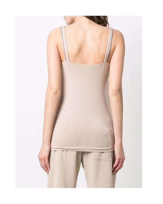 Brunello Cucinelli Natural Slim-Fit V-Neck Tank Top