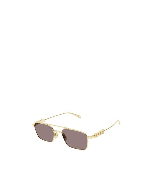 Gucci White Eyewear Rectangle-Frame Sunglasses