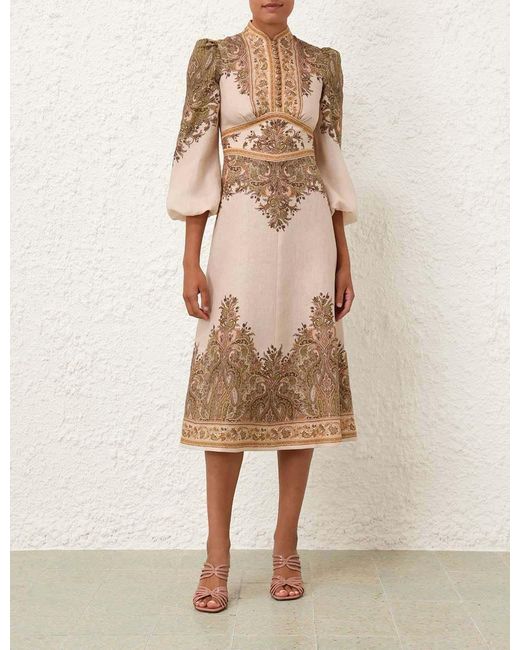 Zimmermann Natural Natura Midi Dress