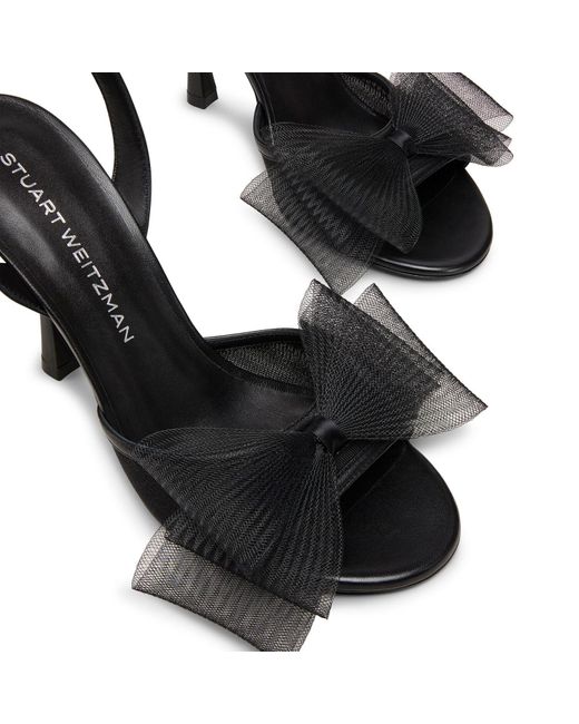 Stuart Weitzman Black 100Mm Blushing Bow Sandals