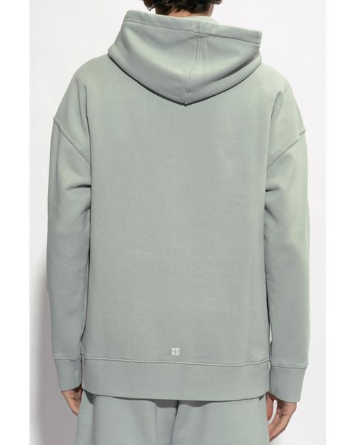 Givenchy Gray Logo Print Drawstring Hoodie for men