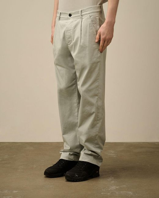C P Company Gray Sateen Straight-Leg Trousers for men