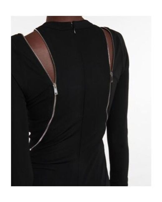 Victoria Beckham Black Zipper-Embellished Maxi Dress