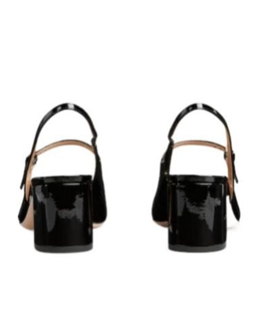 Gucci Black Horsebit Detailed Square Toe Pumps