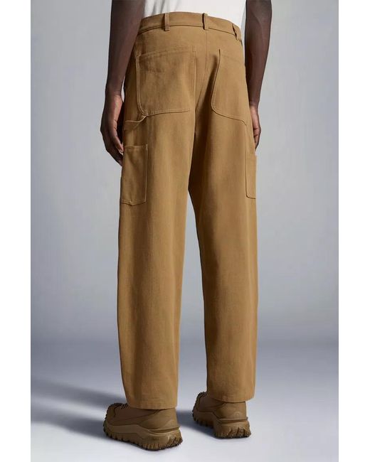Moncler Green Cotton Canvas Trousers for men