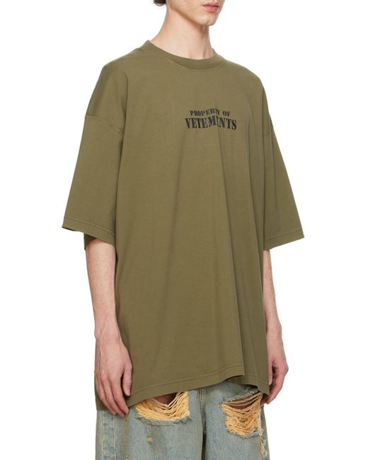 Vetements Green Property Of Cotton T-Shirt for men