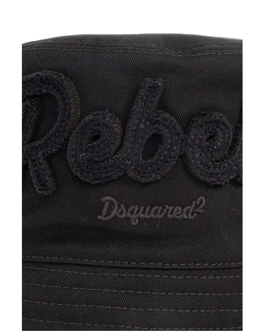 DSquared² Black Logo Embroidered Hat for men