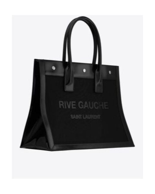 Saint Laurent Black Rive Gauche Small Tote Bag