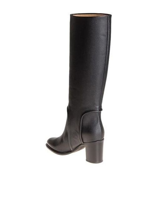 Ferragamo Black Logo High Boots