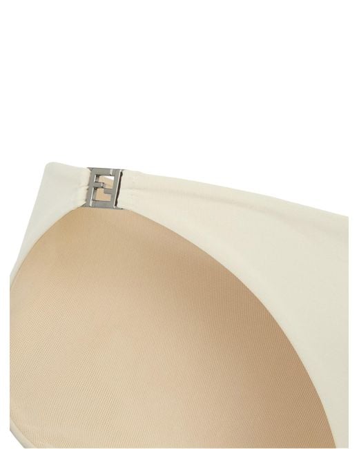 Fendi White Ff Detailed Two-Piece Swimsuit