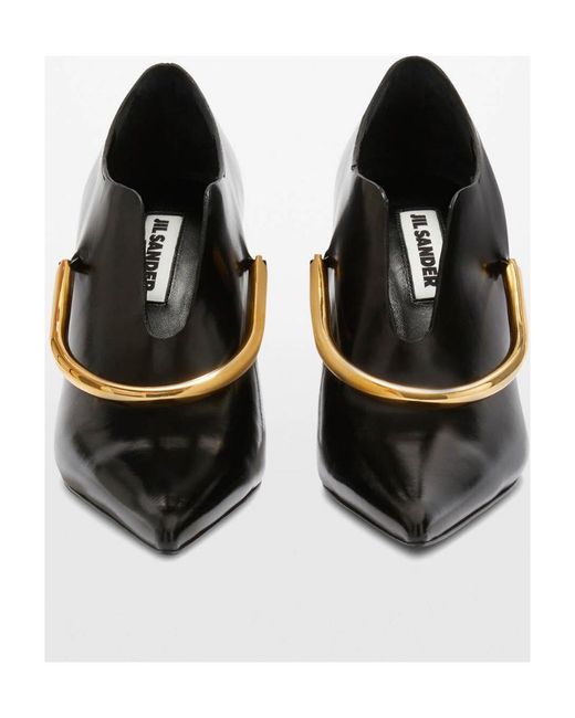 Jil Sander Black Pointed-Toe Slip-On Pumps