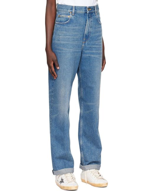 Golden Goose Deluxe Brand Blue Kim Logo Patch Jeans