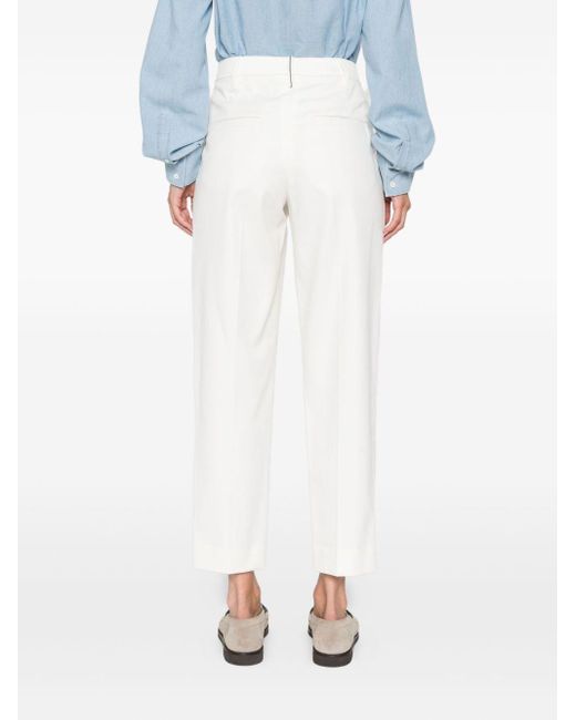 Brunello Cucinelli White Pleated Slouchy Pants