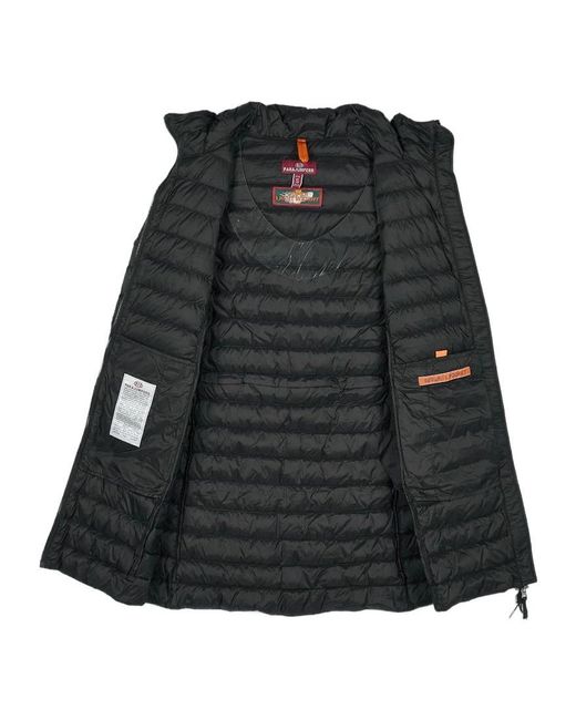 Parajumpers Gray Logo Quilted Down Jacket