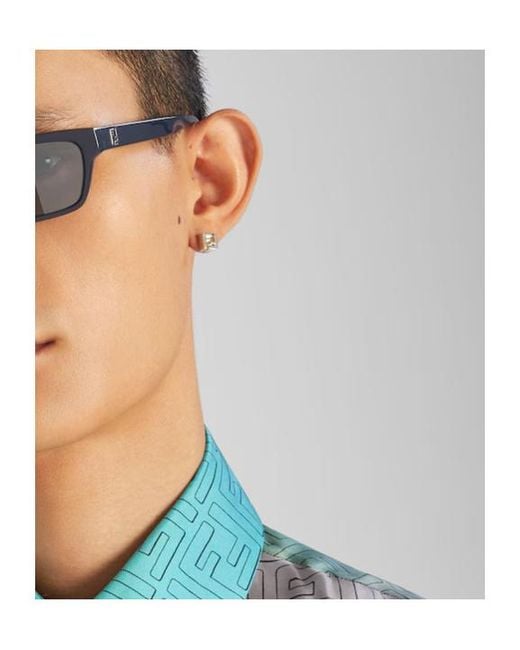 Fendi White Ff-Motif Earring for men