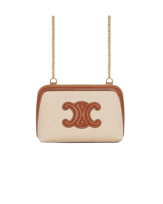 Céline Brown Clutch On Chain Cuir Triomphe
