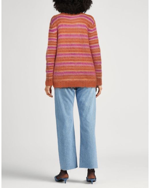Marni Red Striped Knitted Cardigan