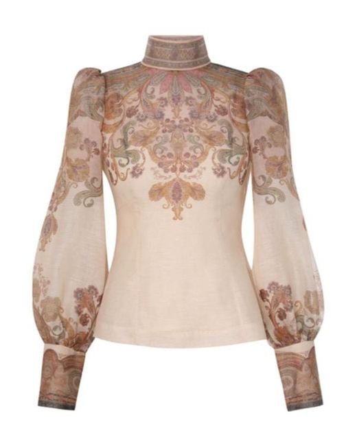Zimmermann Brown Illustration Bodice Top