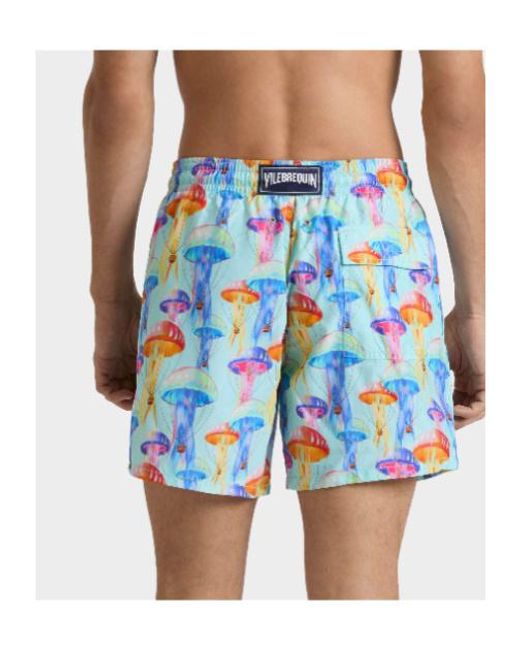 Vilebrequin Blue Jellyfish-Printed Swim Shorts for men