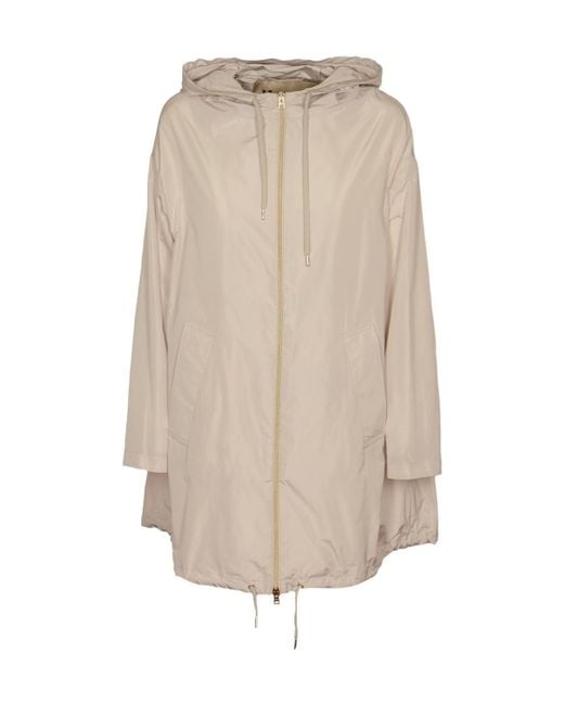 Herno Natural Drawstring Hooded Raincoat