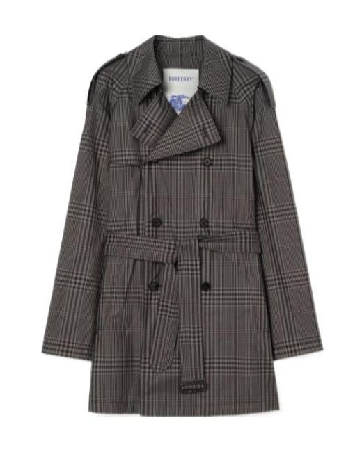 Burberry Gray Mid-Length Silk Leadenham Trench Coat for men