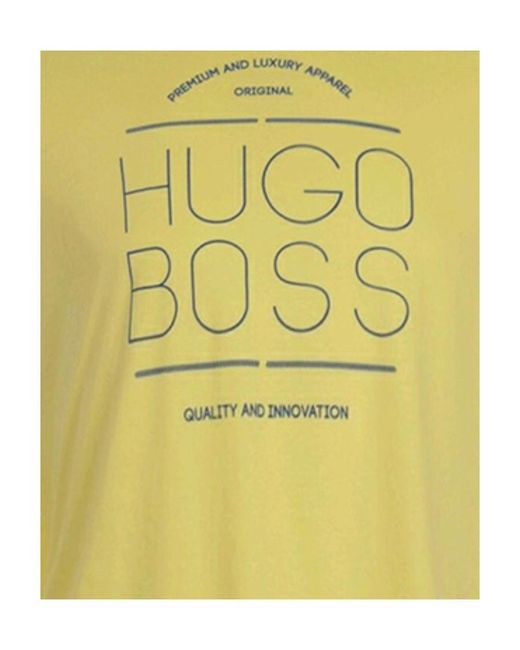 Boss Yellow T-Shirt With Round Neck And Short Sleeves for men