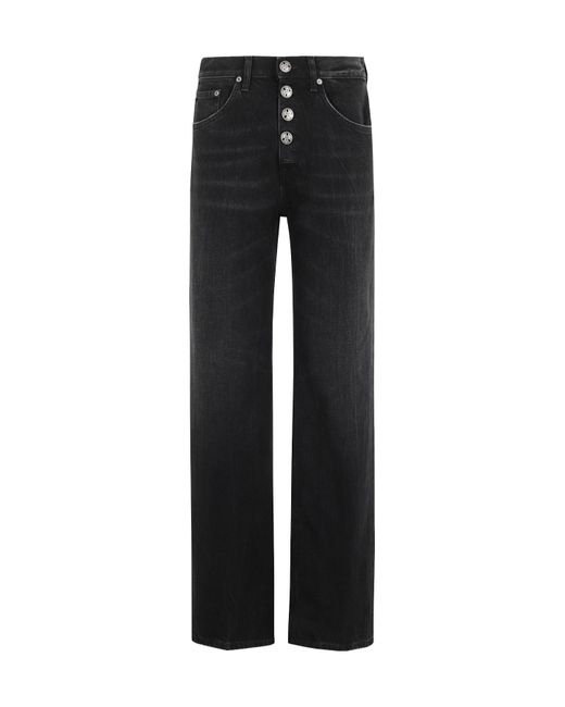 Dondup Black Button-Fly Jeans