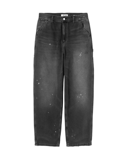 Carhartt Gray Paint-Splatter Single Knee Jeans for men