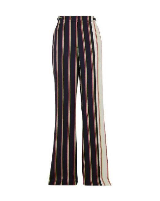 Gabriela Hearst Black Jones Striped Wool And Silk-Blend Twill Wide-Leg Pants