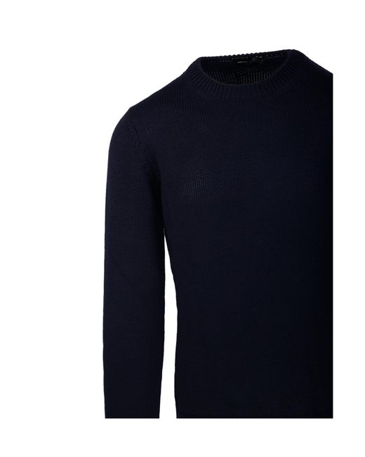 Roberto Collina Blue Round Neck Sweater for men