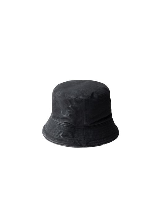 Prada Black Logo Detailed Bucket Hat for men