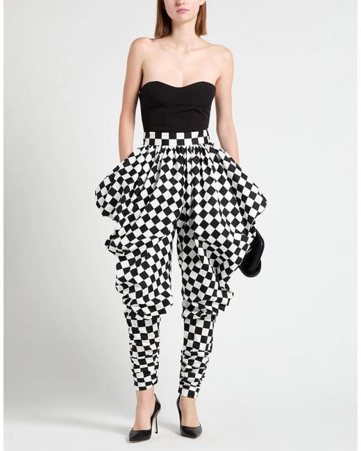 Dolce & Gabbana Black Plaid Casual Pants