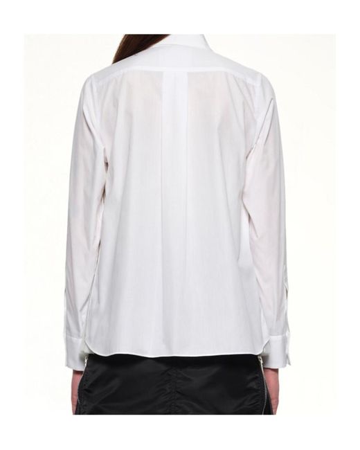 Sacai White Button-Up Long-Sleeved Shirt