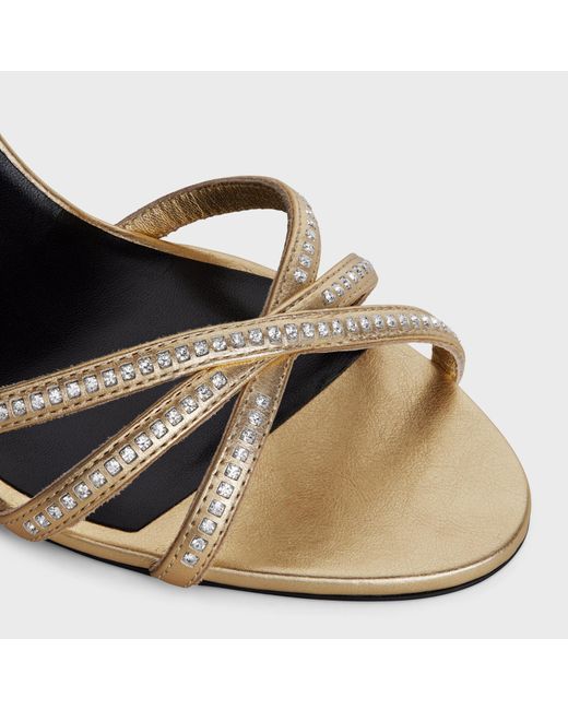 Céline Metallic Open-Toed High-Heeled Sandals