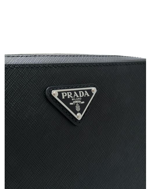Prada Black Leather Clutch Bag for men