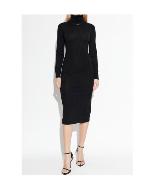 DIESEL Black M-Alinesa Turtleneck Knitted Midi Dress