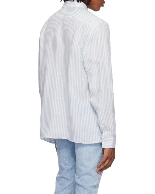Lacoste White Regular Fit Striped Shirt for men