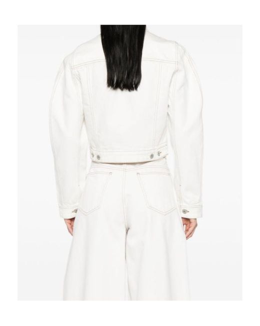 Jacquemus White The Ovalo De-Nîmes Denim Jacket