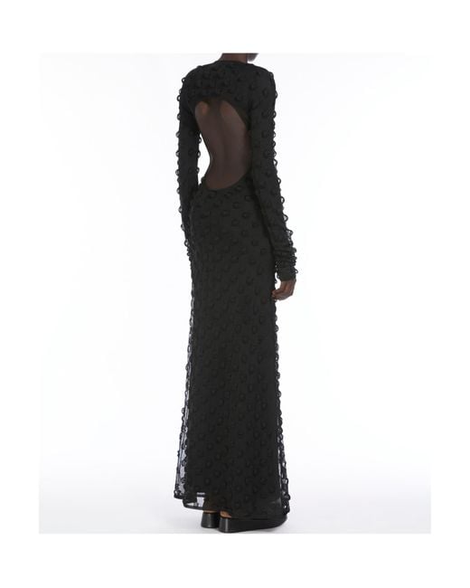 Sportmax Black Afelio1234 All-Over Embellished Crewneck Dress