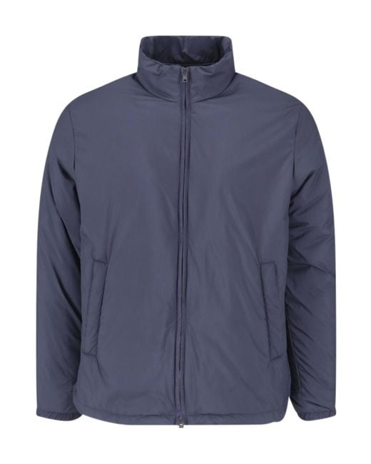 Herno Blue Stand-Up Collar Zip-Up Jacket for men