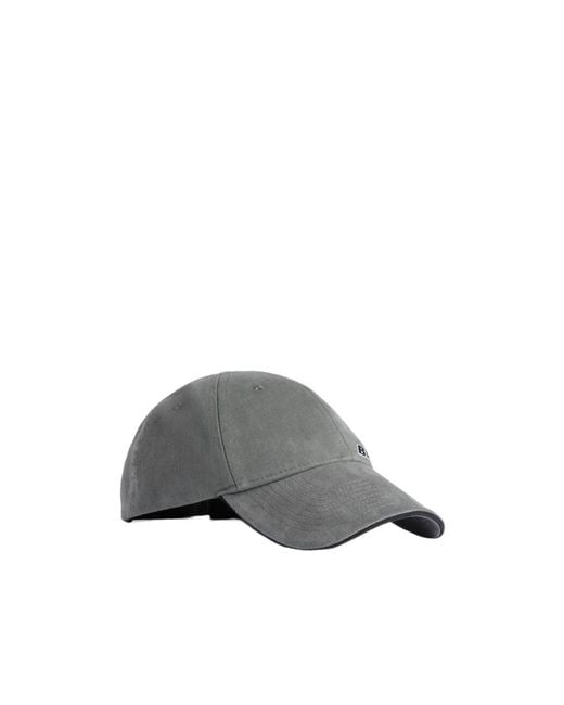 Balenciaga Gray Logo Embroidered Baseball Cap for men