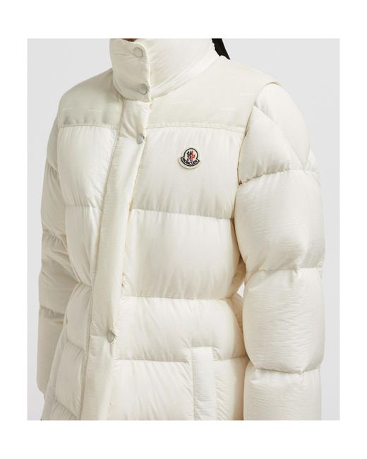 Moncler White Verone Down Long Coat
