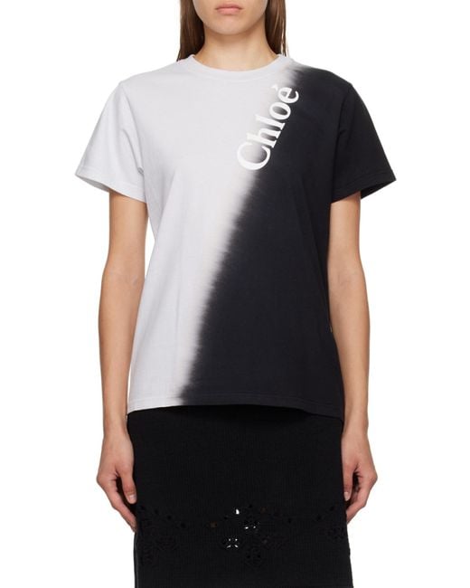 Chloé Blue Chloé Tie-Dyed Crewneck T-Shirt