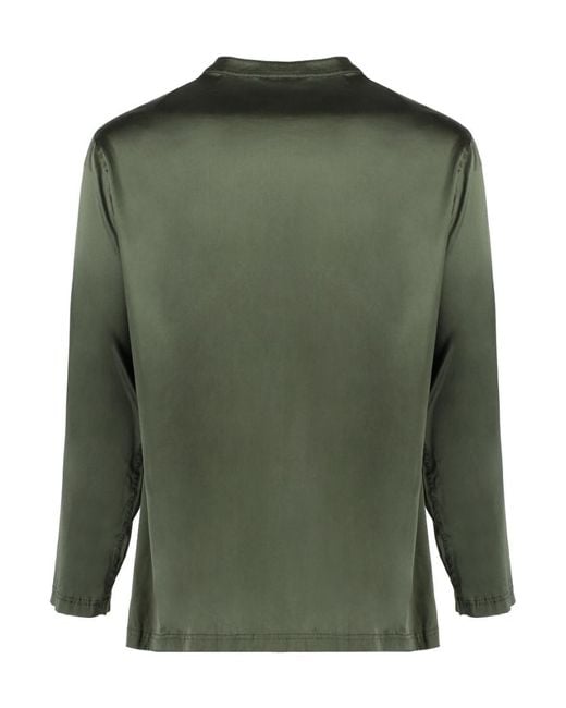 Tom Ford Green Long-Sleeved Half Buttoned Pyjama Shirt for men